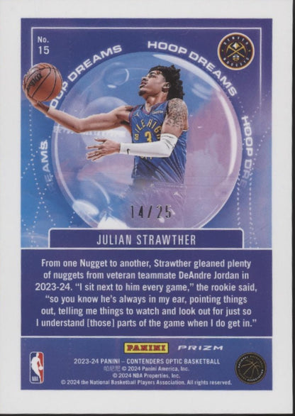 Julian Strawther 2023-24 Contenders Optic Green Pulsar Prizm RC 14/25 #15