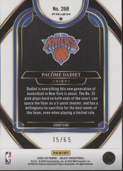 Pacome Dadiet 2024-25 Panini Select Red Ray Wave Prizm RC 15/65 #268