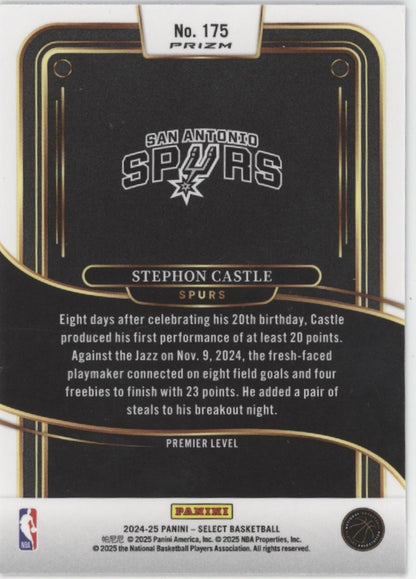 Stephon Castle 2024-25 Panini Select Blue Prizm RC #175