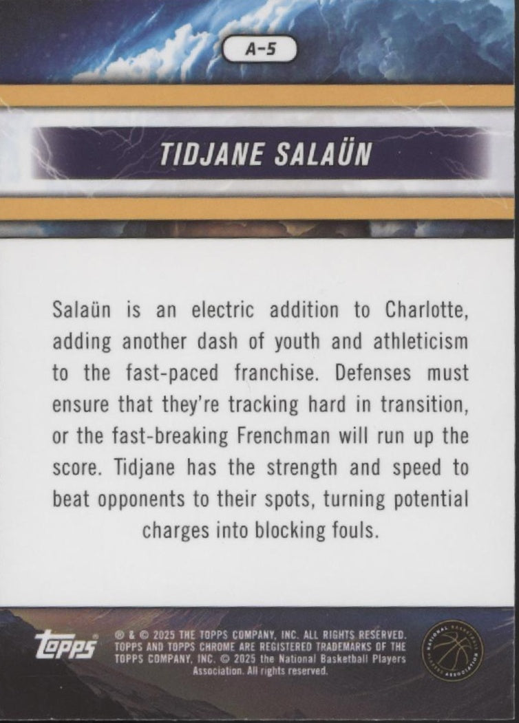 Tidjane Salaun 2025 Topps Chrome Advisory RC #A-5
