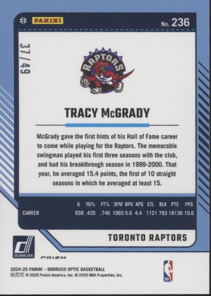 Tracy McGrady 2024-25 Panini Donruss Optic Legends Blue Prizm 37/49 #236