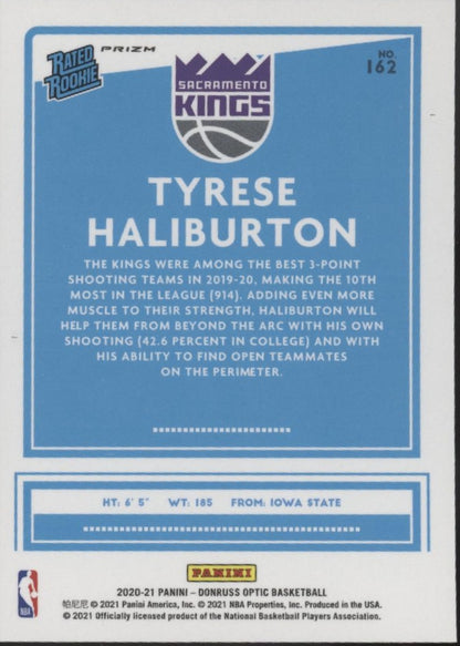 Tyrese Haliburton 2020-21 Panini Donruss Optic Rated Rookie Wave Prizm RC #162