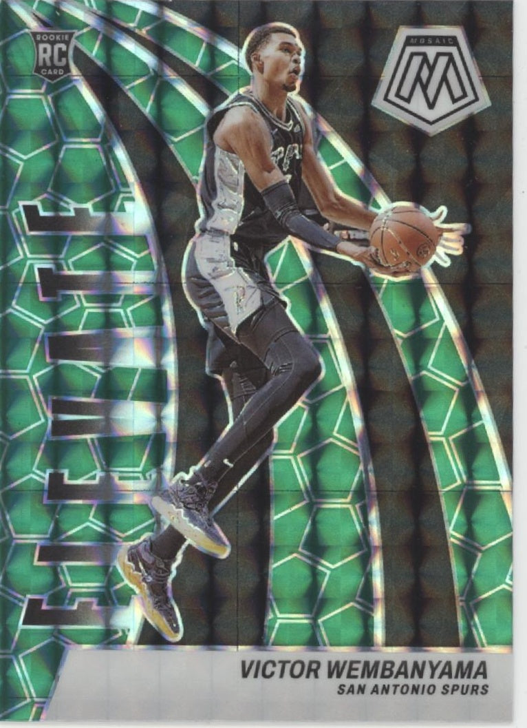 Victor Wembanyama 2023-24 Panini Mosaic Elevate Green Prizm RC #18