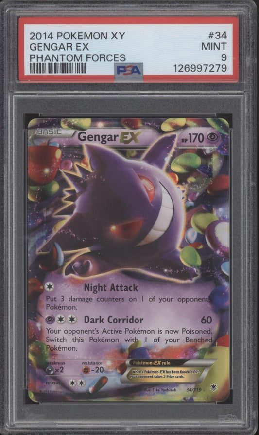 Gengar ex Pokemon Phantom Forces #34 PSA 9