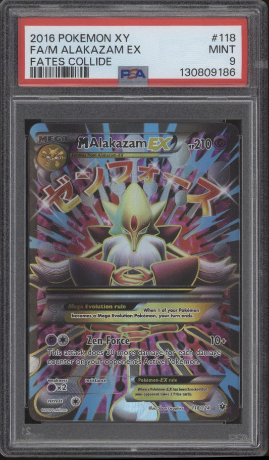 M Alakazam ex Pokemon Fates Collide Full Art #118 PSA 9