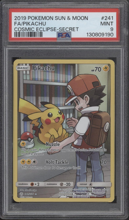 Pikachu Pokemon Cosmic Eclipse Full Art Secret #241 PSA 9