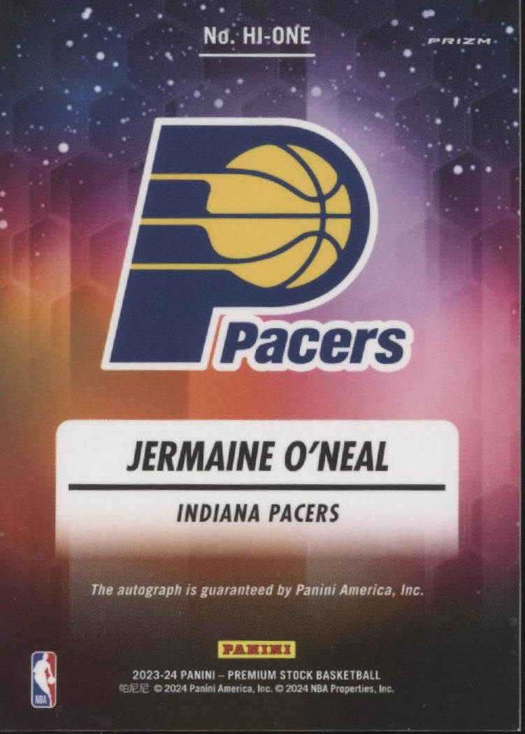 Jermaine O'Neal 2023-24 Panini Premium Stock NBA Hoops Ink Fast Break Prizm Auto