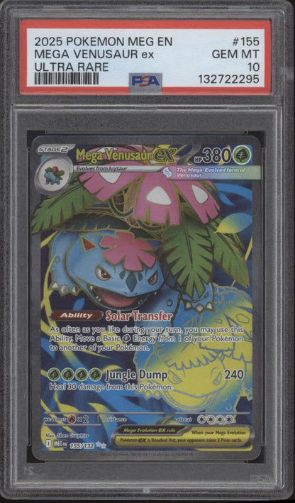 Mega Venusaur ex Pokemon Mega Evolutions Ultra Rare #155 PSA 10 Mega Venusaur ex Pokemon Mega Evolutions Ultra Rare #155 PSA 10