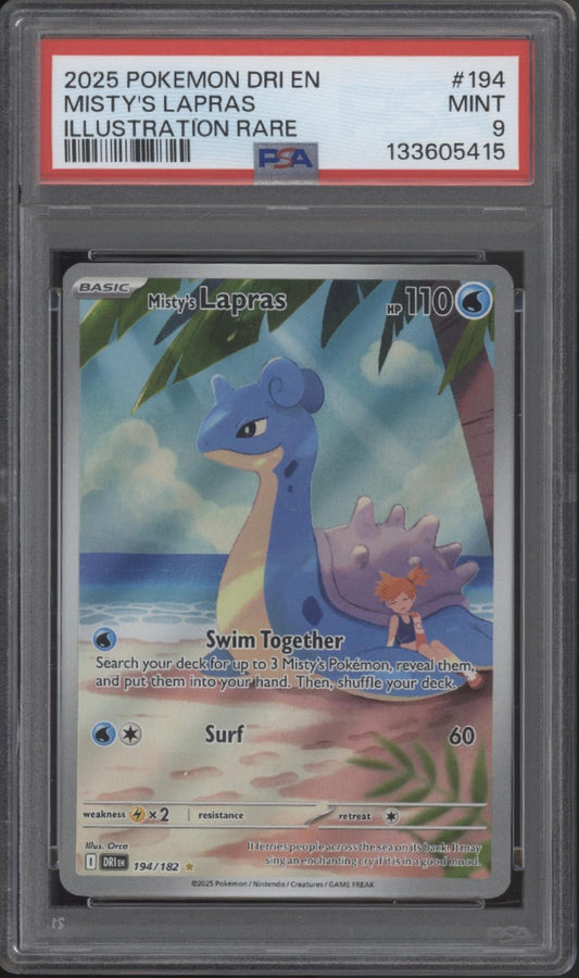Misty's Lapras Pokemon Destined Rivals Illustration Rare #194 PSA 9 #3