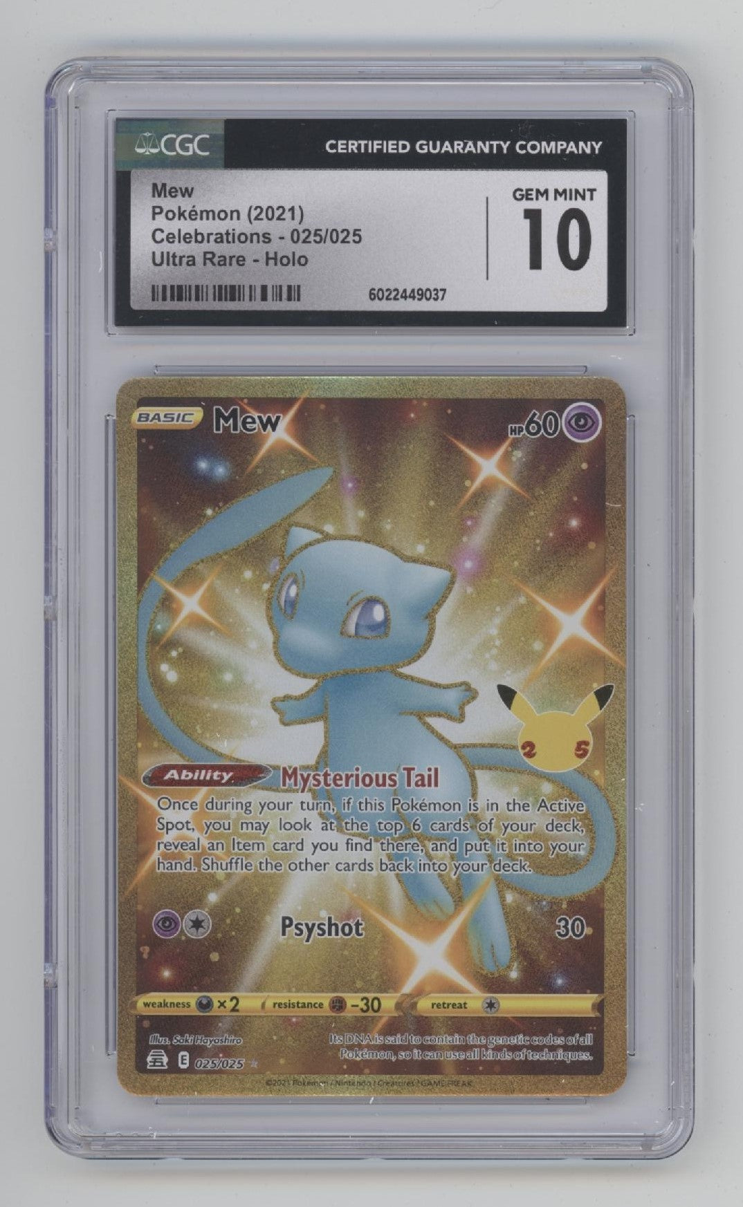 Mew Pokemon Celebrations Ultra Rare Holo #025 CGC 10
