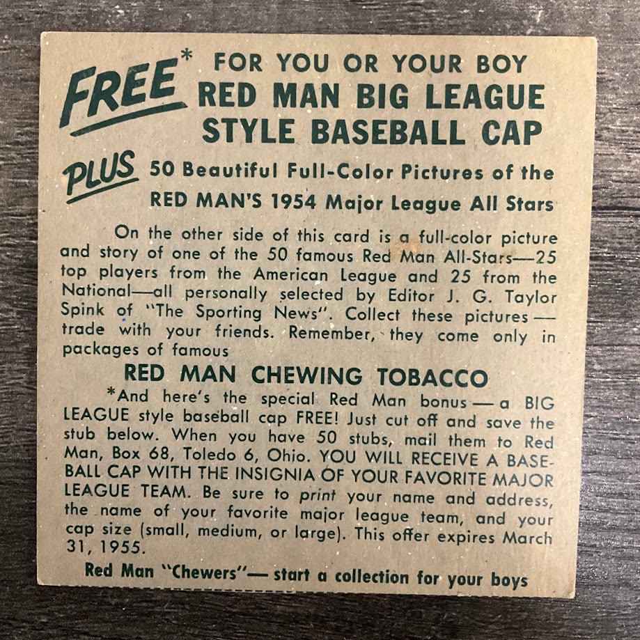 Al Carrasquel 1954 Red Man #19 Chicago White Sox VG