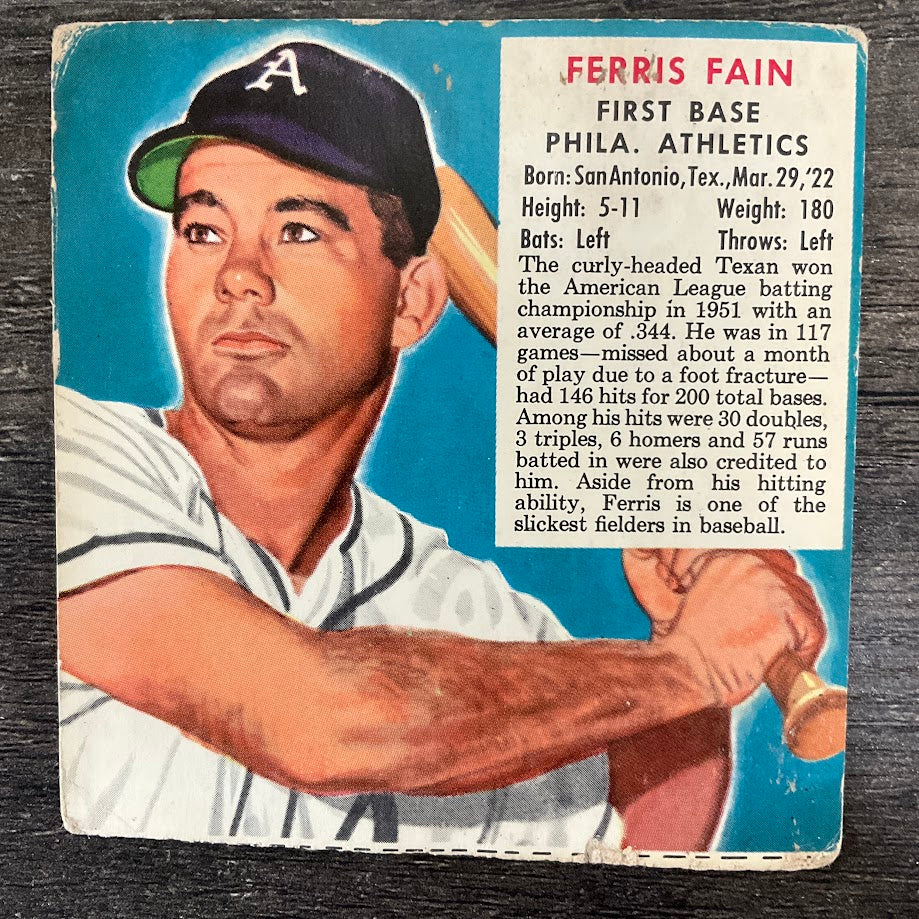 Ferris Fain 1952 Red Man #7 Philadelphia Athletics PR