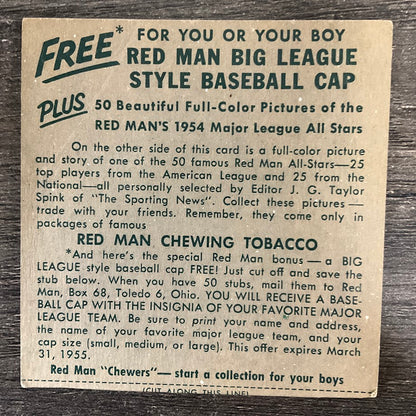 Jim Busby 1954 Red Man #2 Washington Senators VG