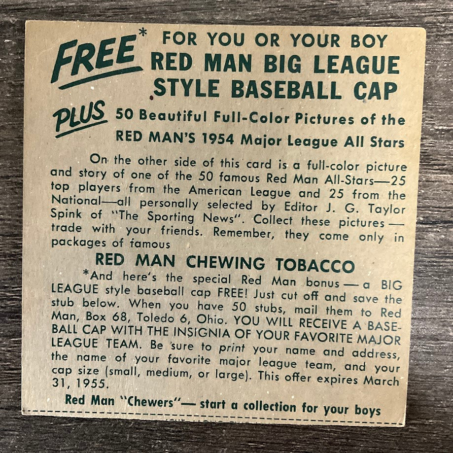 Jim Piersall 1954 Red Man #11 Boston Red Sox EX