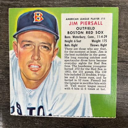 Jim Piersall 1954 Red Man #11 Boston Red Sox EX