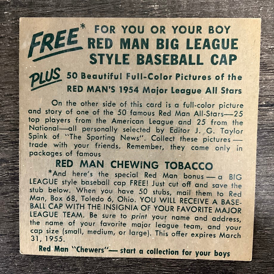 Lew Burdette 1954 Red Man #24 Milwaukee Braves VG #1