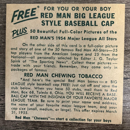 Mel Parnell 1954 Red Man #8 Boston Red Sox EX