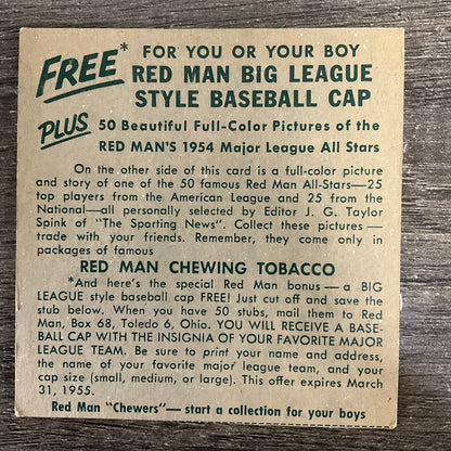 Sherman Lollar 1954 Red Man #5 Chicago White Sox VG