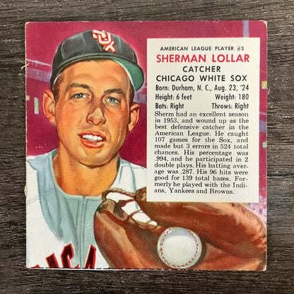 Sherman Lollar 1954 Red Man #5 Chicago White Sox VG