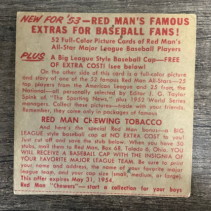 Whitey Lockman 1953 Red Man #7 New York Giants VG