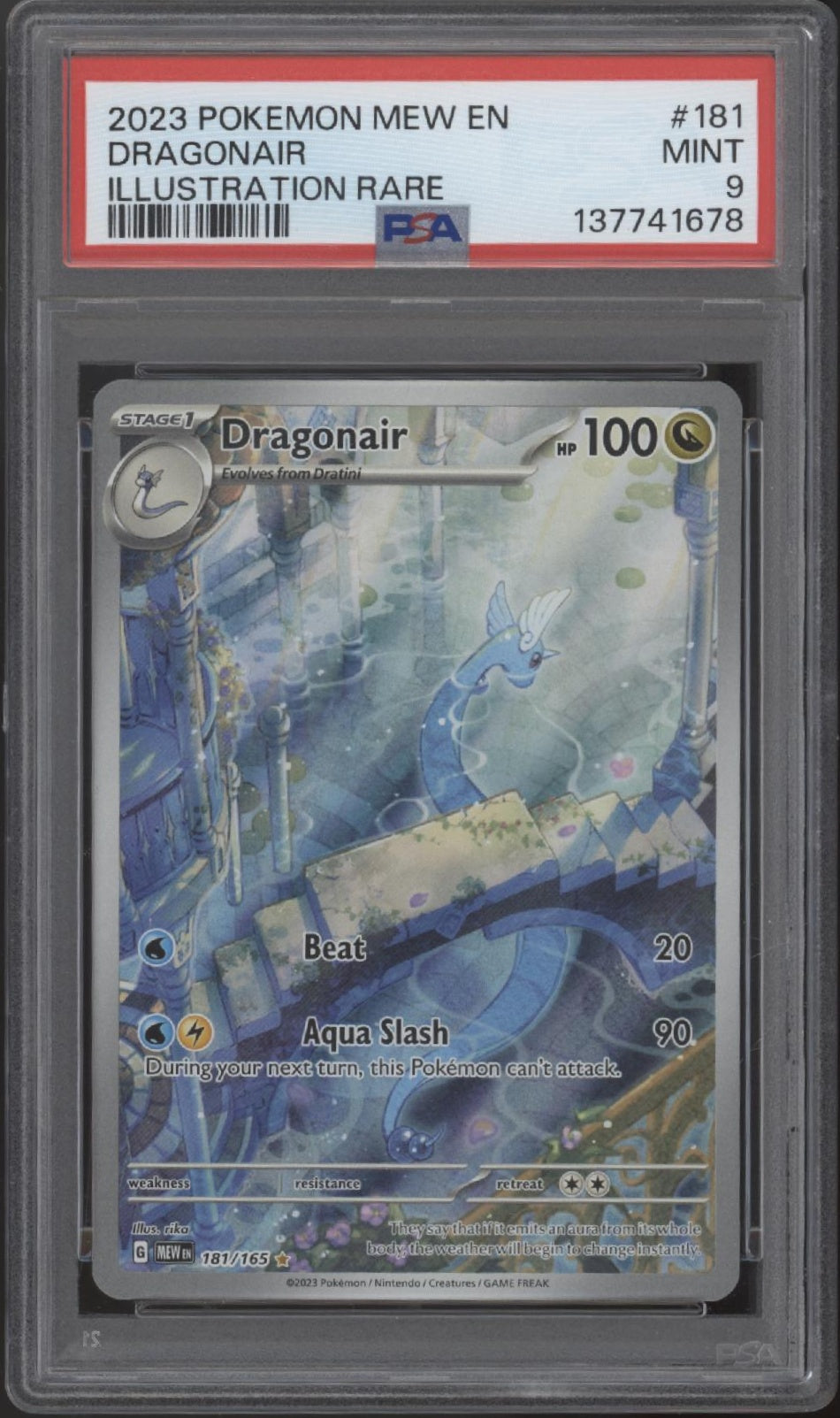 Dragonair Pokemon 151 Illustration Rare #181 PSA 9 #2