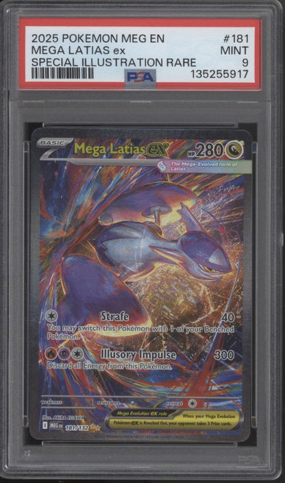Mega Latias ex Pokemon Mega Evolution Special Illustration Rare #181 PSA 9