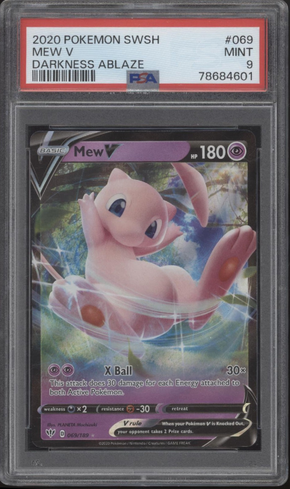 Mew V Pokemon Darkness Ablaze #069 PSA 9