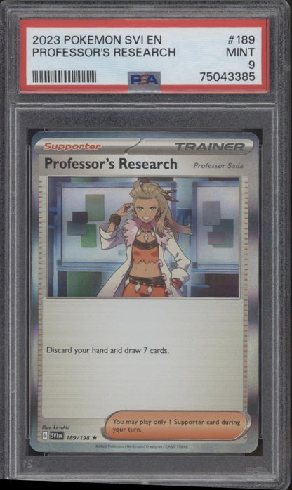 Professor's Research Pokemon Scarlett & Violet #189 PSA 9