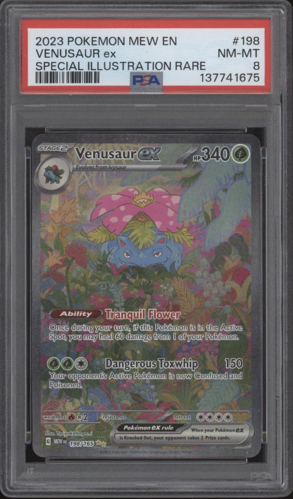 Venusaur ex Pokemon 151 Special Illustration Rare #198 PSA 8