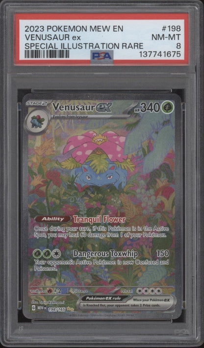 Venusaur ex Pokemon 151 Special Illustration Rare #198 PSA 8
