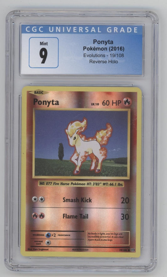 Ponyta Pokemon Evolutions Reverse Holo #19 CGC 9