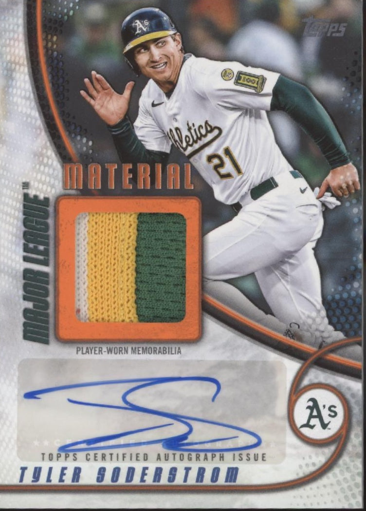 Tyler Soderstrom 2025 Topps Major League Material Swatch Auto 04/25