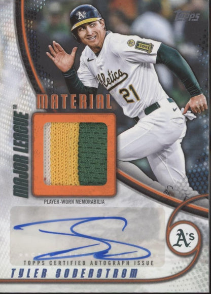 Tyler Soderstrom 2025 Topps Major League Material Swatch Auto 04/25