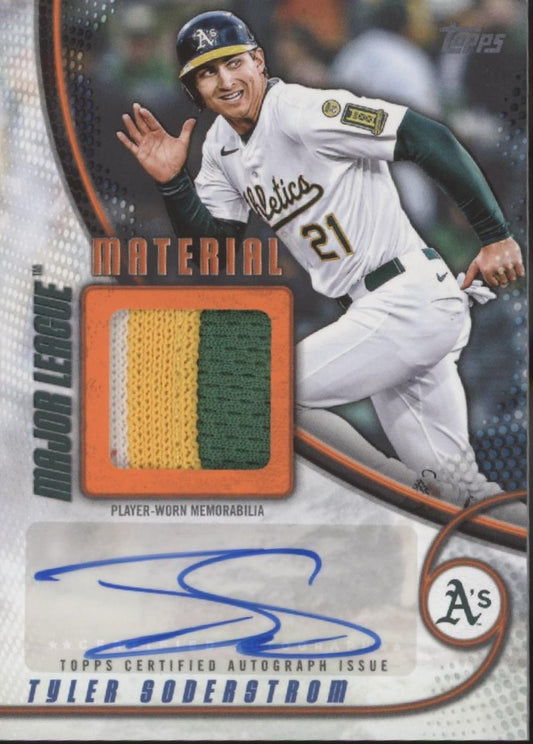 Tyler Soderstrom 2025 Topps Major League Material Swatch Auto 04/25