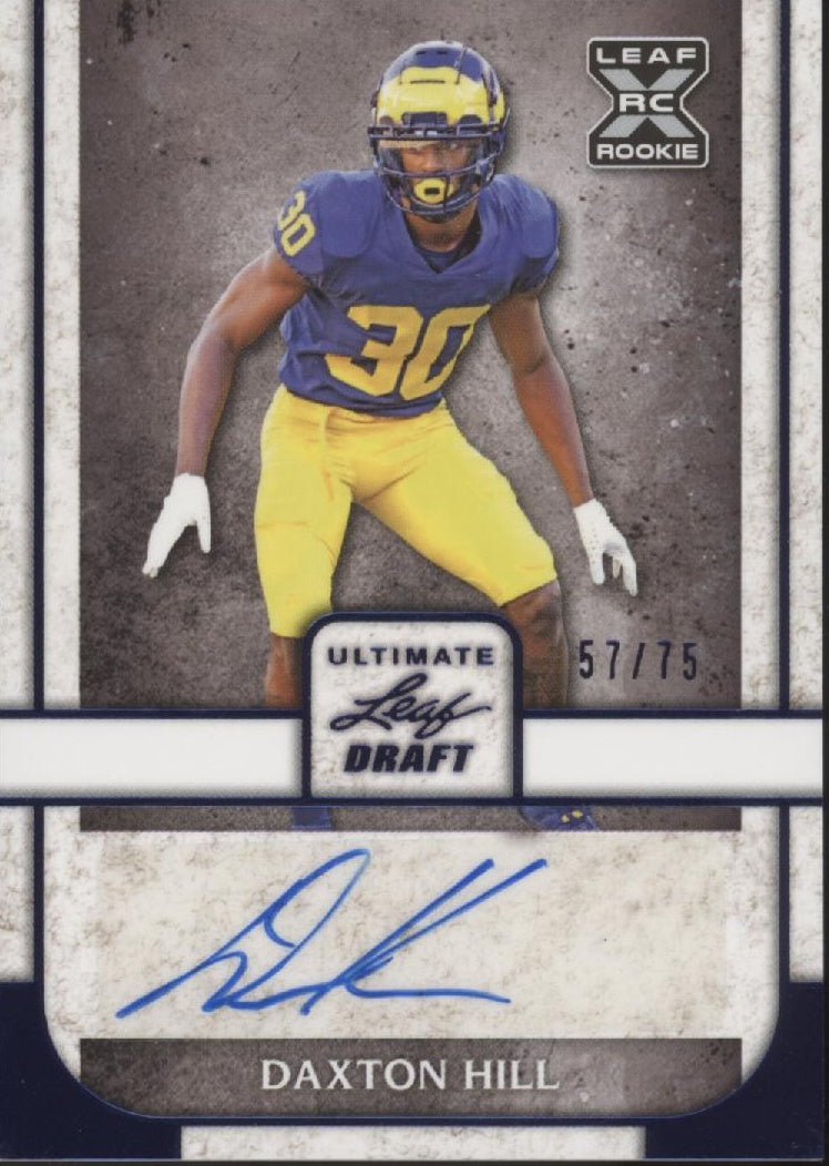 Daxton Hill 2022 Leaf Ultimate Draft Blue RC Auto 57/75 #BA-DH1