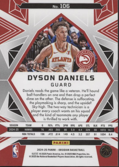 Dyson Daniels 2024-25 Panini Obsidian Electric Etch Molten Mojo Flood 02/10 #106