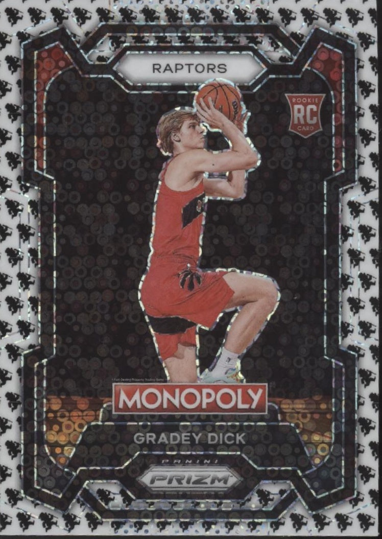 Gradey Dick 2023-24 Panini Prizm Monopoly White Fast Break Prizm RC #84