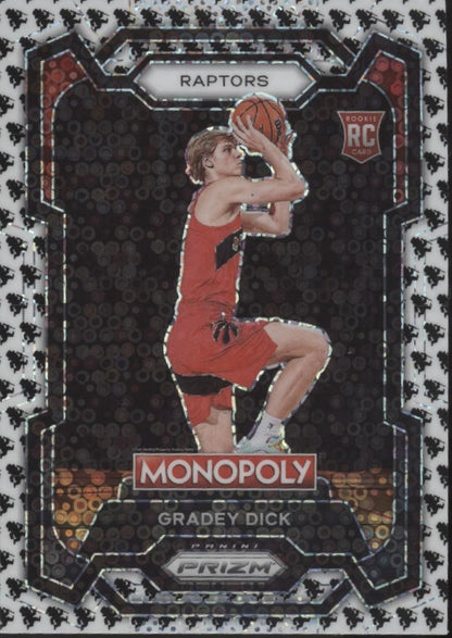 Gradey Dick 2023-24 Panini Prizm Monopoly White Fast Break Prizm RC #84