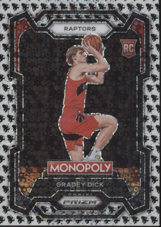 Gradey Dick 2023-24 Panini Prizm Monopoly White Fast Break Prizm RC #84