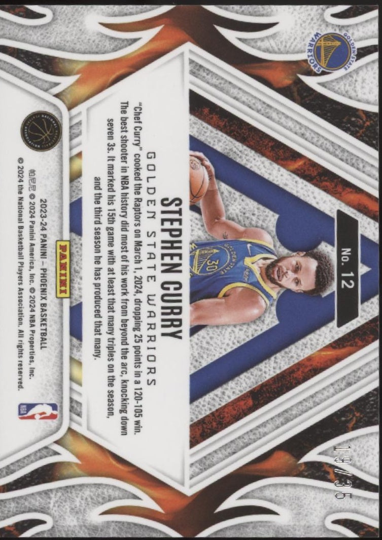 Stephen Curry 2023-24 Panini Phoenix Fire Forged 19/35 #12