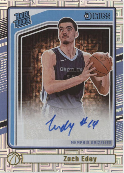 Zach Edey 2024-25 Panini Donruss Rated Rookie RC Auto #254