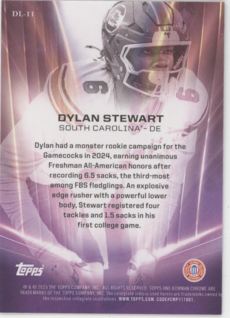 Dylan Stewart 2025 Bowman Chrome University Dean's List #DL-11