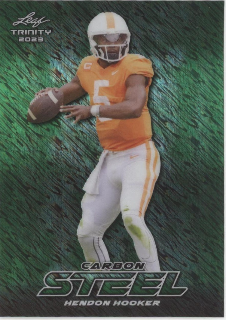 Hendon Hooker 2023 Leaf Trinity Carbon Steel 1/1 Pre-Production Proof