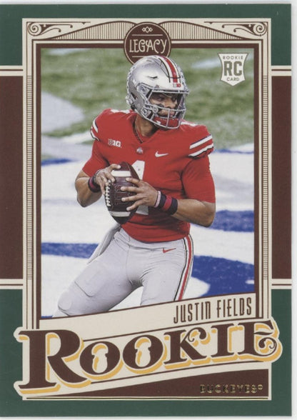 Justin Fields 2021 Panini Legacy Green RC 035/100 #142