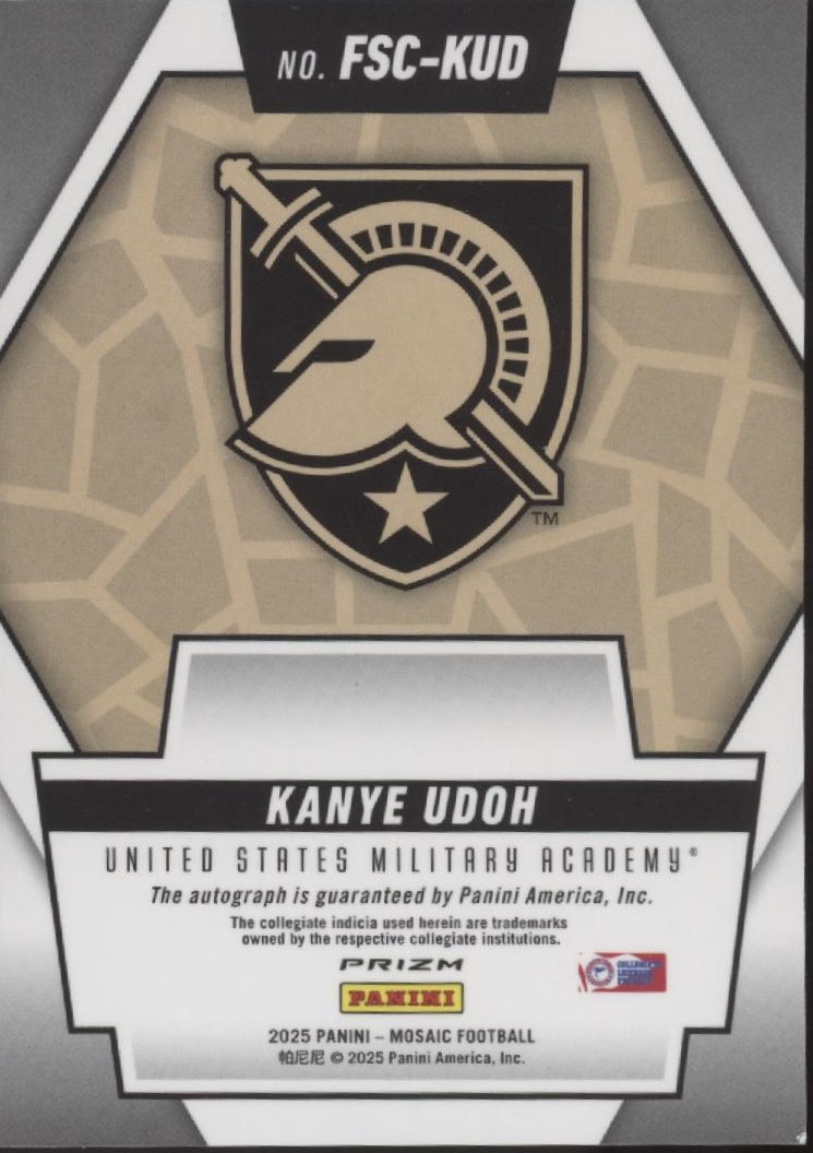 Kanye Udoh 2025 Panini Mosaic NIL Future Scripts Auto #FSC-KUD