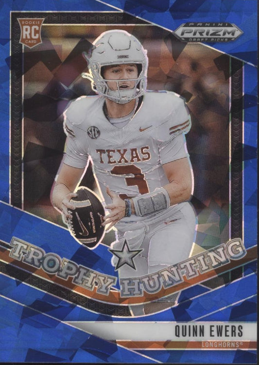Quinn Ewers 2025 Prizm Draft Picks Trophy Hunting Blue Ice Prizm RC 115/149 #16