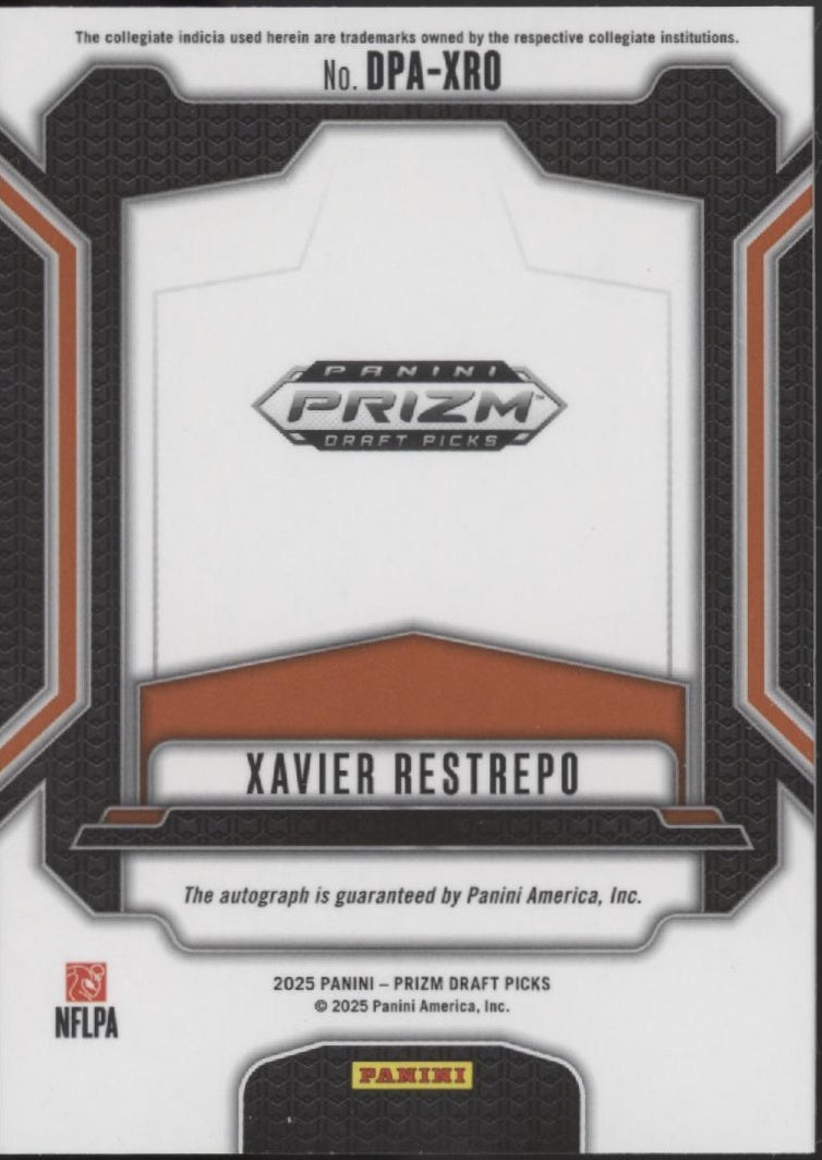 Xavier Restrepo 2025 Panini Prizm Draft Picks Autographs RC Auto #DPA-XRO