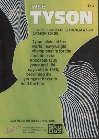 Mike Tyson 2023 Skybox Metal Universe Champions #EX-3