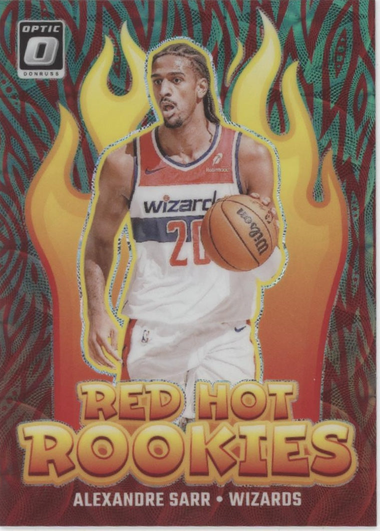Alexandre Sarr 2024-25 Donruss Optic Red Hot Rookies Green International 18/25