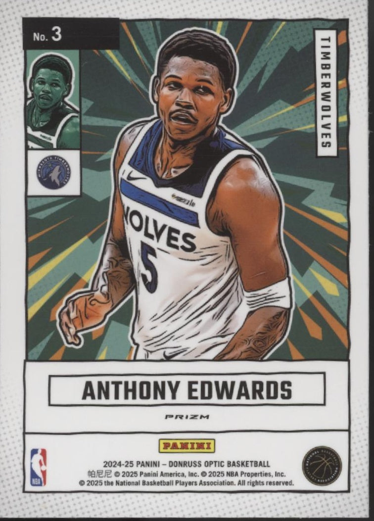 Anthony Edwards 2024-25 Panini Donruss Optic Net Marvels Prizm #3